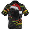 Penrith Panthers Zip Polo Shirt Ugly Knit Style For Christmas Game Fans