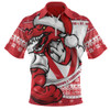 St. George Illawarra Dragons Zip Polo Shirt Ugly Knit Style For Christmas Game Fans St. George Illawarra Dragons Zip Polo Shirt Ugly Knit Style For Christmas Game Fans