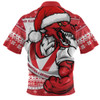 St. George Illawarra Dragons Zip Polo Shirt Ugly Knit Style For Christmas Game Fans