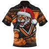 Wests Tigers Zip Polo Shirt Ugly Knit Style For Christmas Game Fans