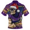 Melbourne Storm Zip Polo Shirt Ugly Knit Style For Christmas Game Fans
