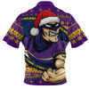 Melbourne Storm Zip Polo Shirt Ugly Knit Style For Christmas Game Fans
