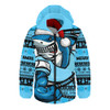Cronulla-Sutherland Sharks Hooded Padded Jacket Ugly Knit Style For Christmas Game Fans
