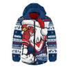 Sydney Roosters Hooded Padded Jacket Ugly Knit Style For Christmas Game Fans