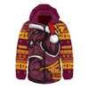 Brisbane Broncos Hooded Padded Jacket Ugly Knit Style For Christmas Game Fans Brisbane Broncos Hooded Padded Jacket Ugly Knit Style For Christmas Game Fans