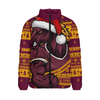 Brisbane Broncos Padded Jacket Ugly Knit Style For Christmas Game Fans
