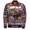 Queensland Maroons Bomber Jacket Merry Christmas Game Day Knit Style Team Edition