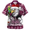 Manly Warringah Sea Eagles Hawaiian Shirt Merry Christmas Game Day Knit Style Team Edition