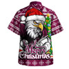Manly Warringah Sea Eagles Hawaiian Shirt Merry Christmas Game Day Knit Style Team Edition