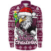 Manly Warringah Sea Eagles Long Sleeve Shirt Merry Christmas Game Day Knit Style Team Edition