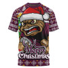 Queensland Maroons T-Shirt Merry Christmas Game Day Knit Style Team Edition