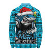 Cronulla-Sutherland Sharks Long Sleeve Polo Shirt Merry Christmas Game Day Knit Style Team Edition