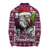 Manly Warringah Sea Eagles Long Sleeve Polo Shirt Merry Christmas Game Day Knit Style Team Edition