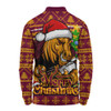Brisbane Broncos Long Sleeve Polo Shirt Merry Christmas Game Day Knit Style Team Edition