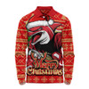 Redcliffe Dolphins Long Sleeve Polo Shirt Merry Christmas Game Day Knit Style Team Edition