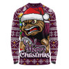 Queensland Maroons Long Sleeve T-shirt Merry Christmas Game Day Knit Style Team Edition