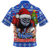 Newcastle Knights Zip Polo Shirt Merry Christmas Game Day Knit Style Team Edition Newcastle Knights Zip Polo Shirt Merry Christmas Game Day Knit Style Team Edition