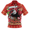 Redcliffe Dolphins Zip Polo Shirt Merry Christmas Game Day Knit Style Team Edition