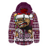 Queensland Maroons Hooded Padded Jacket Merry Christmas Game Day Knit Style Team Edition
