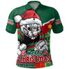 South Sydney Rabbitohs Polo Shirt Santa Scoring Touchdown On Christmas Game Day