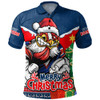 Sydney Roosters Polo Shirt Santa Scoring Touchdown On Christmas Game Day