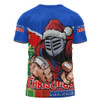 Newcastle Knights T-Shirt Santa Scoring Touchdown On Christmas Game Day