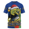 Parramatta Eels T-Shirt Santa Scoring Touchdown On Christmas Game Day