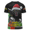 Penrith Panthers T-Shirt Santa Scoring Touchdown On Christmas Game Day
