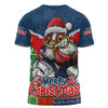 Sydney Roosters T-Shirt Santa Scoring Touchdown On Christmas Game Day