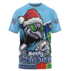 New South Wales Blues T-Shirt Santa Scoring Touchdown On Christmas Game Day