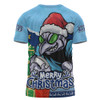 New South Wales Blues T-Shirt Santa Scoring Touchdown On Christmas Game Day