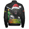 Penrith Panthers Bomber Jacket Santa Scoring Touchdown On Christmas Game Day