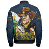 North Queensland Cowboys Bomber Jacket Santa Scoring Touchdown On Christmas Game Day