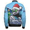 New South Wales Blues Bomber Jacket Santa Scoring Touchdown On Christmas Game Day