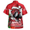 St. George Illawarra Dragons Hawaiian Shirt Santa Scoring Touchdown On Christmas Game Day