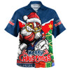 Sydney Roosters Hawaiian Shirt Santa Scoring Touchdown On Christmas Game Day