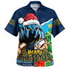 Gold Coast Titans Hawaiian Shirt Santa Scoring Touchdown On Christmas Game Day
