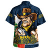 North Queensland Cowboys Hawaiian Shirt Santa Scoring Touchdown On Christmas Game Day