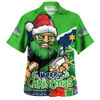 Canberra Raiders Hawaiian Shirt Santa Scoring Touchdown On Christmas Game Day Canberra Raiders Hawaiian Shirt Santa Scoring Touchdown On Christmas Game Day