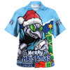 New South Wales Blues Hawaiian Shirt Santa Scoring Touchdown On Christmas Game Day