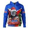 Newcastle Knights Hoodie Santa Scoring Touchdown On Christmas Game Day