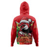 Redcliffe Dolphins Hoodie Santa Scoring Touchdown On Christmas Game Day