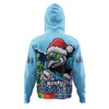 New South Wales Blues Hoodie Santa Scoring Touchdown On Christmas Game Day