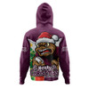Queensland Maroons Hoodie Santa Scoring Touchdown On Christmas Game Day