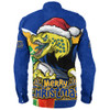 Parramatta Eels Long Sleeve Shirt Santa Scoring Touchdown On Christmas Game Day