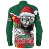South Sydney Rabbitohs Long Sleeve Shirt Santa Scoring Touchdown On Christmas Game Day