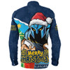 Gold Coast Titans Long Sleeve Shirt Santa Scoring Touchdown On Christmas Game Day Gold Coast Titans Long Sleeve Shirt Santa Scoring Touchdown On Christmas Game Day