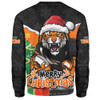 Wests Tigers Sweatshirt Santa Scoring Touchdown On Christmas Game Day