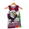 Manly Warringah Sea Eagles Men Singlet Santa Scoring Touchdown On Christmas Game Day