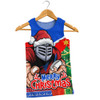 Newcastle Knights Men Singlet Santa Scoring Touchdown On Christmas Game Day